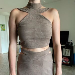 Brown suede set